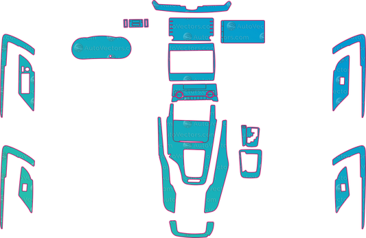 Toyota SW4 SRX (From 2024) SUV Interior – interior pre-cut PPF pattern templates, instant digital download vector cut files (CDR, AI, PDF, SVG)