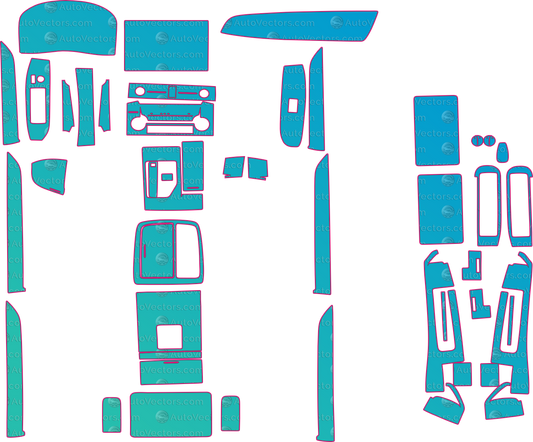 Toyota Vellfire (From 2020) Interior – interior pre-cut PPF pattern templates, instant digital download vector cut files (CDR, AI, PDF, SVG)