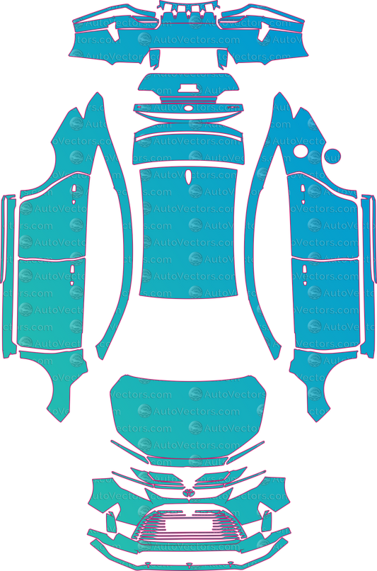 Toyota Yaris Base (From 2024) Sedan pre-cut PPF pattern layout