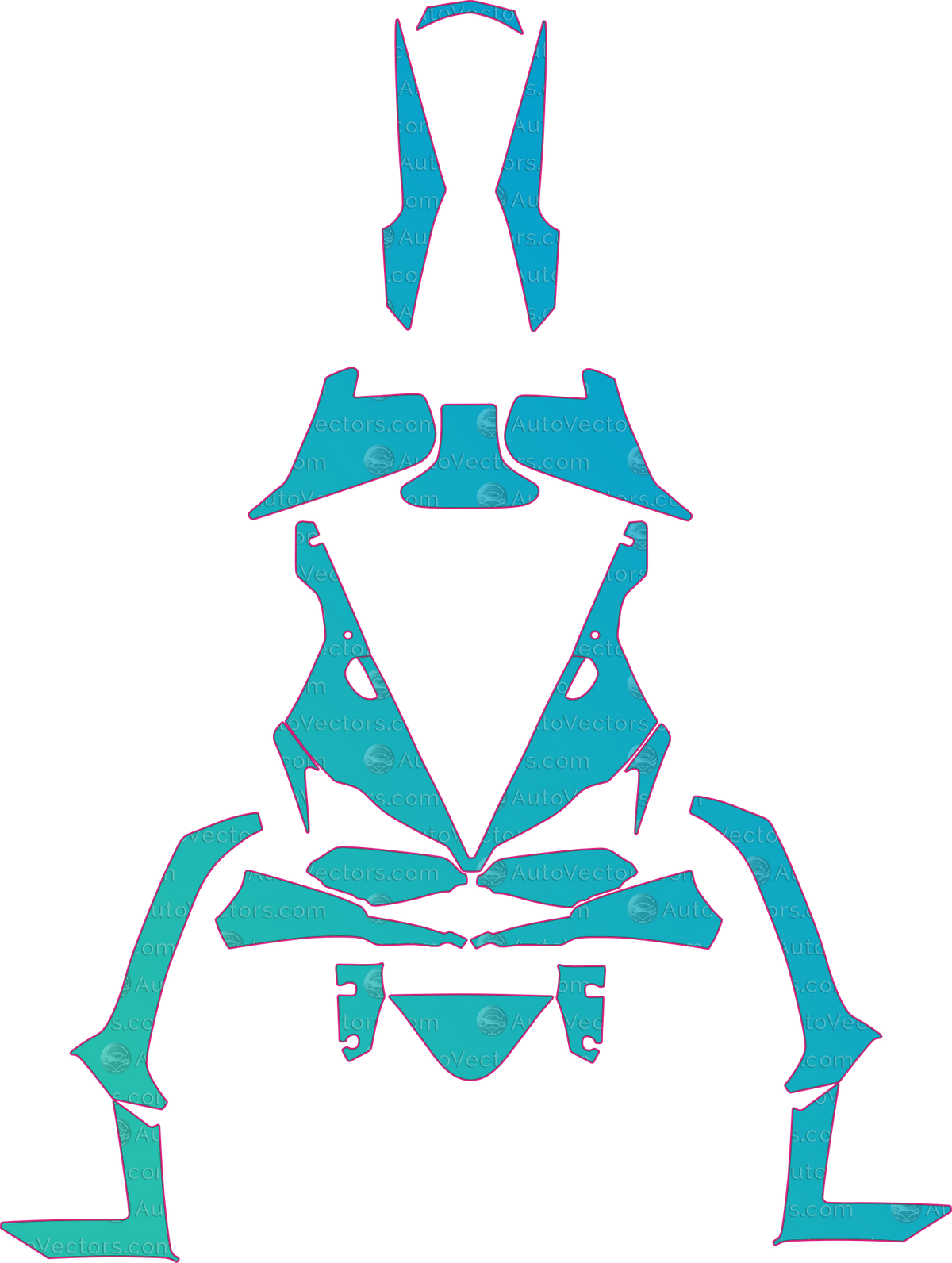 Triumph Daytona 675 Base (From 2015) Moto motorcycle PPF pattern layout