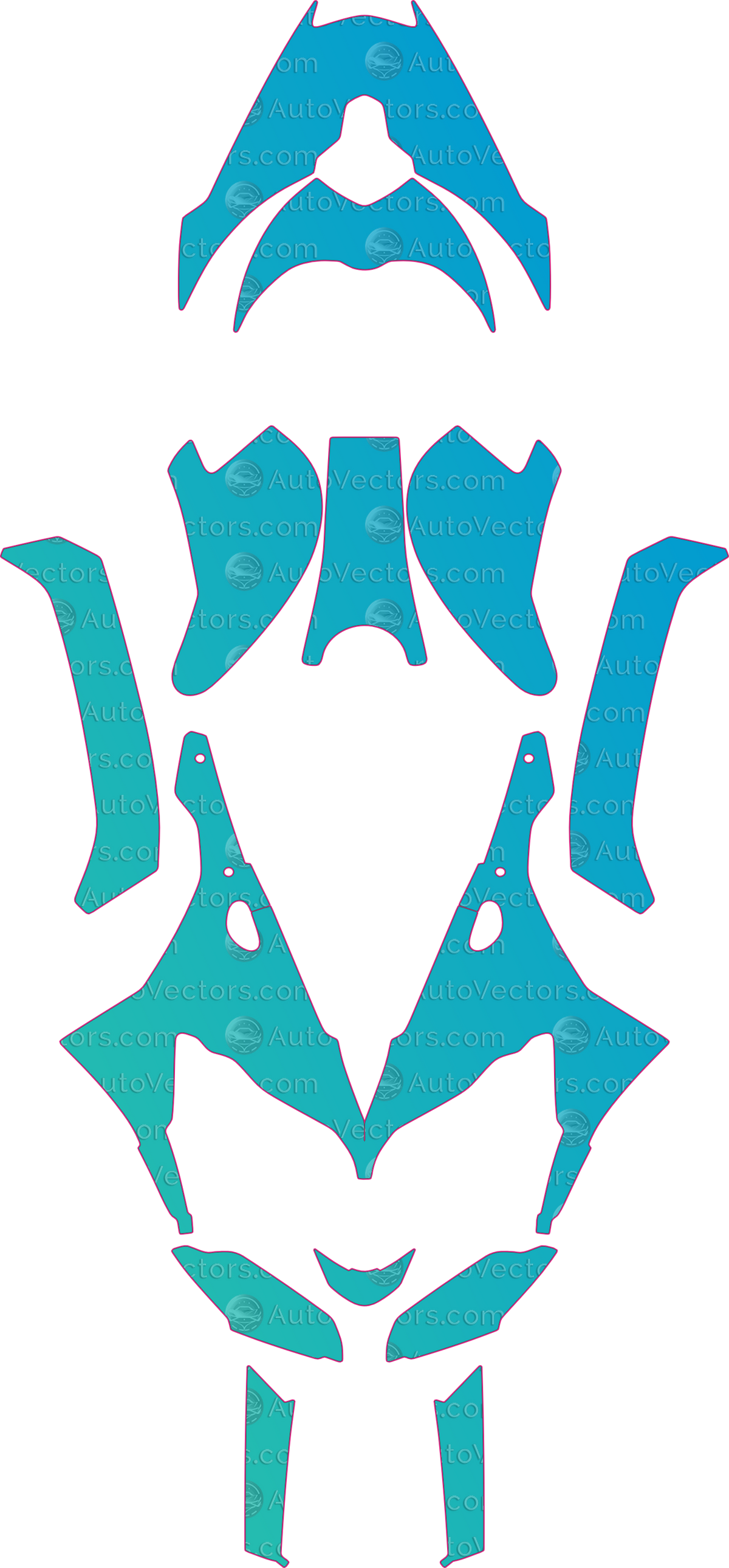 Triumph Daytona 765 MOTO2 (From 2020) Moto motorcycle PPF pattern layout