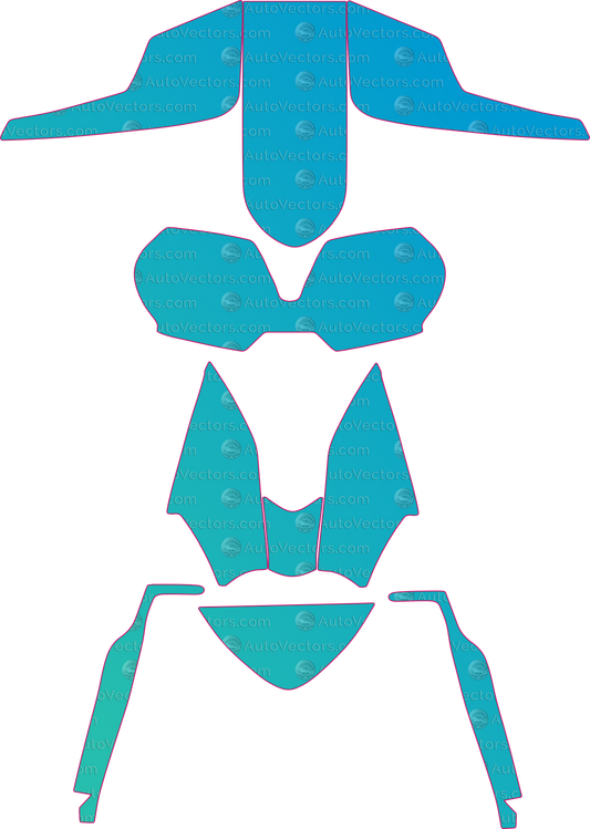 Triumph Tiger 800 XCA-800 XCx (From 2017) Moto motorcycle PPF pattern layout
