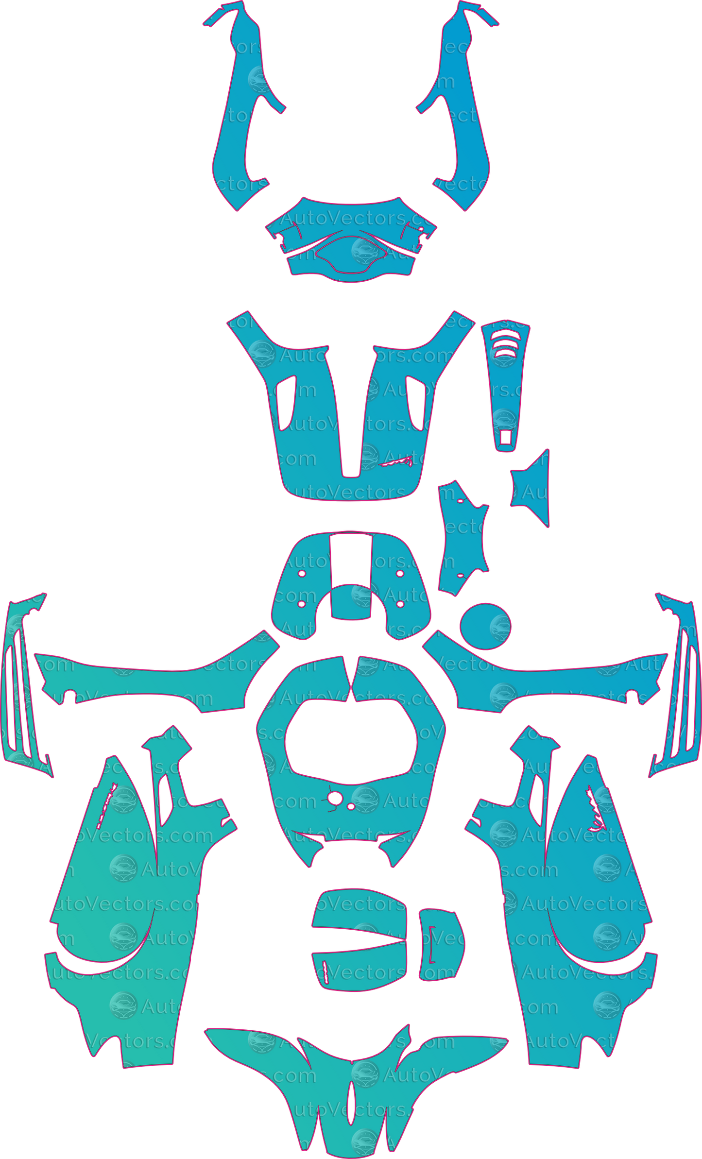 Vespa 150 Primavera (From 2020) Moto – motorcycle pre-cut PPF pattern templates, instant digital download vector cut files (CDR, AI, PDF, SVG)