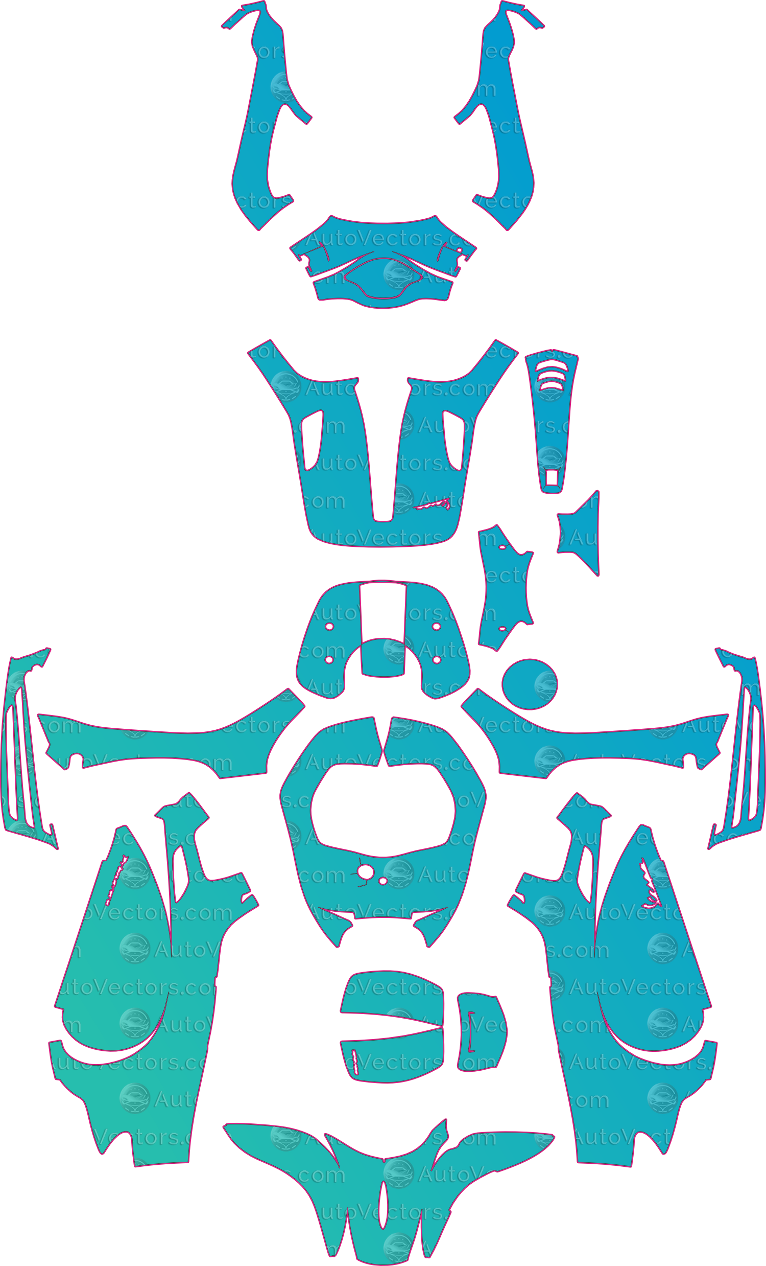 Vespa 150 Primavera (From 2020) Moto – motorcycle pre-cut PPF pattern templates, instant digital download vector cut files (CDR, AI, PDF, SVG)
