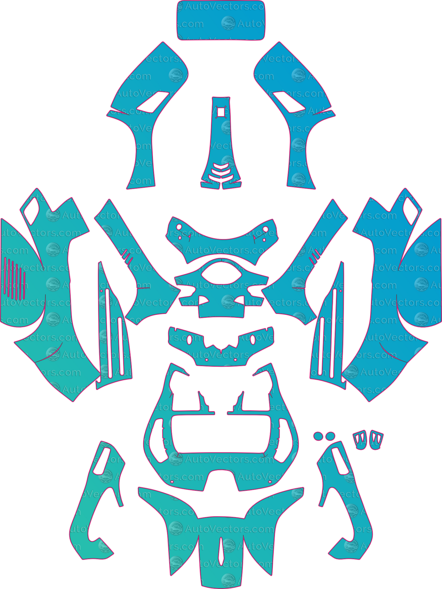 Vespa 300 (From 2020) Moto – motorcycle pre-cut PPF pattern templates, instant digital download vector cut files (CDR, AI, PDF, SVG)