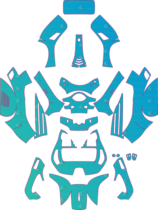 Vespa 300 (From 2020) Moto – motorcycle pre-cut PPF pattern templates, instant digital download vector cut files (CDR, AI, PDF, SVG)