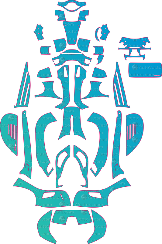 Vespa 300GT Square light (From 2020) Moto – motorcycle pre-cut PPF pattern templates, instant digital download vector cut files (CDR, AI, PDF, SVG)