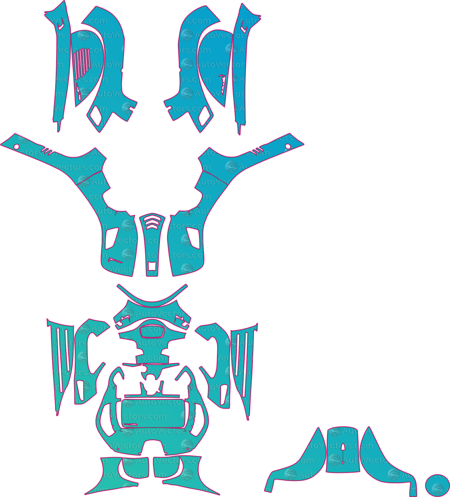 Vespa GTS Super (2020-2023) Moto – motorcycle pre-cut PPF pattern templates, instant digital download vector cut files (CDR, AI, PDF, SVG)