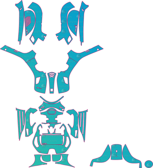 Vespa GTS Super (2020-2023) Moto – motorcycle pre-cut PPF pattern templates, instant digital download vector cut files (CDR, AI, PDF, SVG)