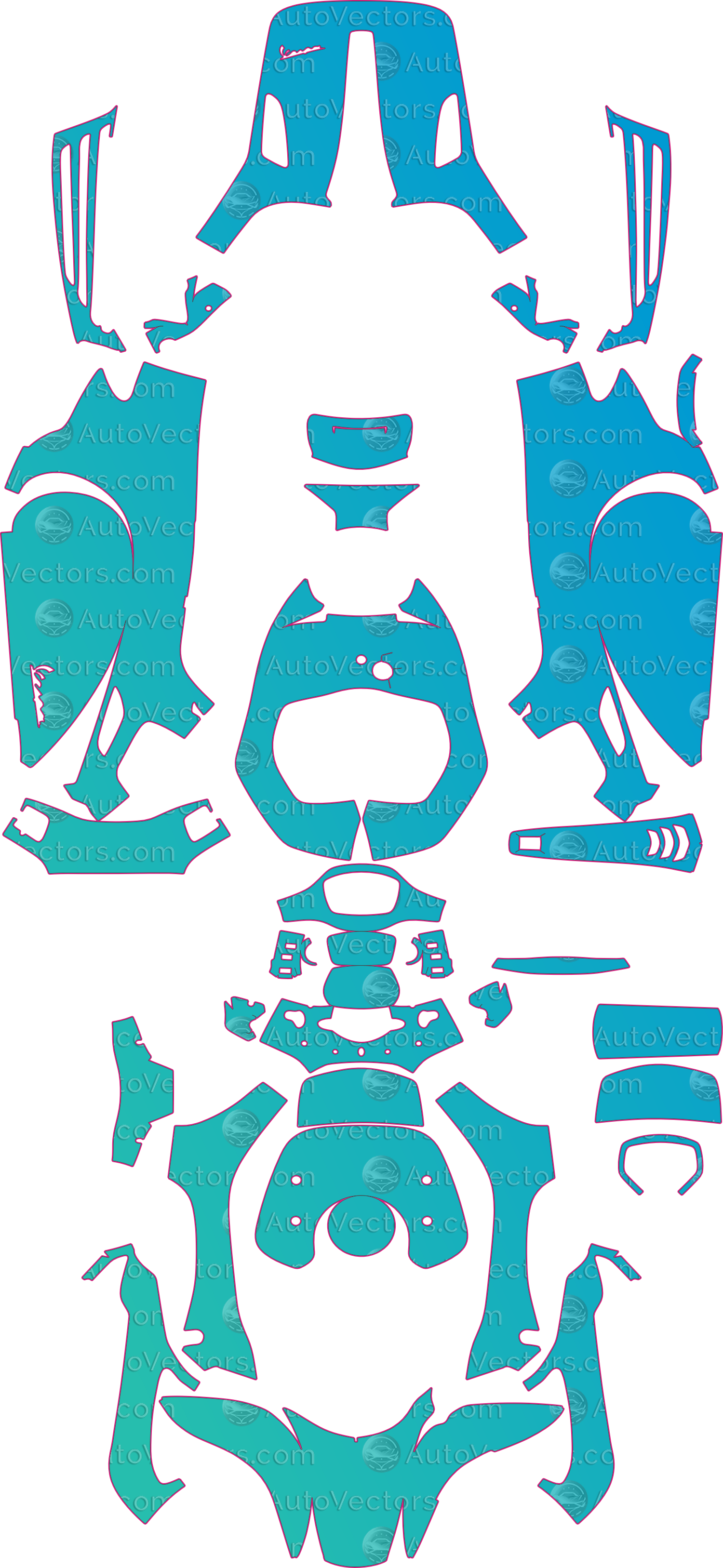 Vespa Sprint 150 (From 2020) Moto – motorcycle pre-cut PPF pattern templates, instant digital download vector cut files (CDR, AI, PDF, SVG)