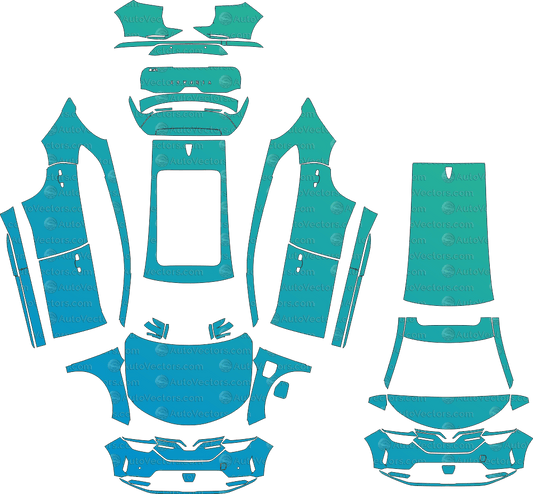 VINFAST VF8 ECO, PLUS (From 2023) SUV pre-cut PPF vector template download