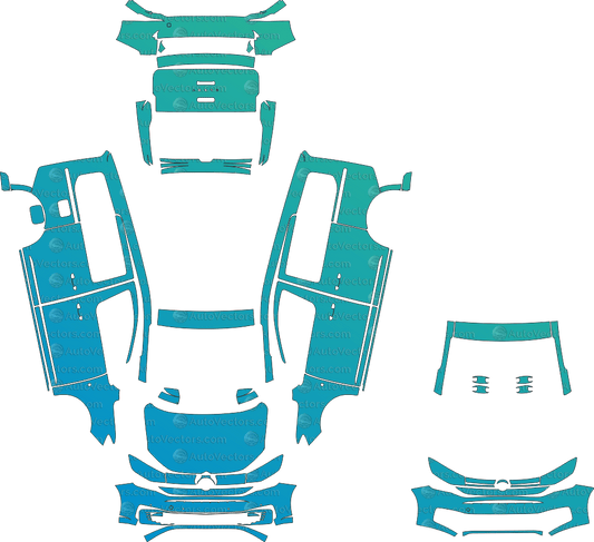 Volkswagen Caddy Life (From 2021) Van Pre - Cut PPF Pattern Templates pre - cut PPF template digital file download