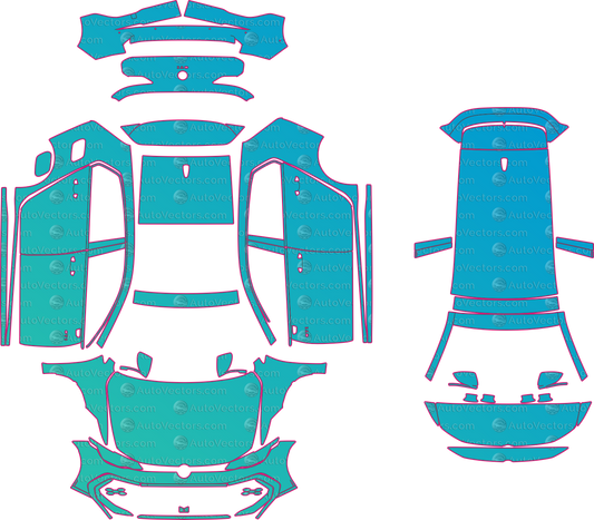 Volkswagen Golf GTI (From 2025) Hatchback Pre-Cut PPF Pattern Templates – pre-cut PPF pattern templates, digital download vector files (CDR, AI, PDF, DXF, SVG)