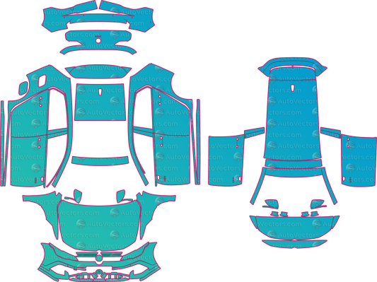 Volkswagen Golf GTI Clubsport (From 2025) Hatchback Pre-Cut PPF Pattern Templates – pre-cut PPF pattern templates, digital download vector files (CDR, AI, PDF, DXF, SVG)