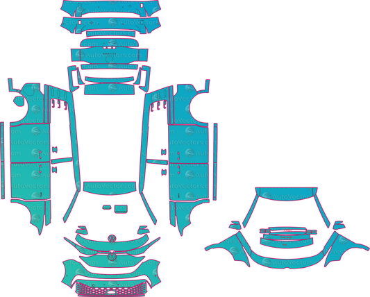 Volkswagen ID. Buzz (From 2023) Van Pre-Cut PPF Pattern Templates – pre-cut PPF pattern templates, digital download vector files (CDR, AI, PDF, DXF, SVG)