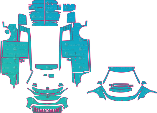 Volkswagen ID. Buzz Cargo (From 2023) Van Pre-Cut PPF Pattern Templates – pre-cut PPF pattern templates, digital download vector files (CDR, AI, PDF, DXF, SVG)