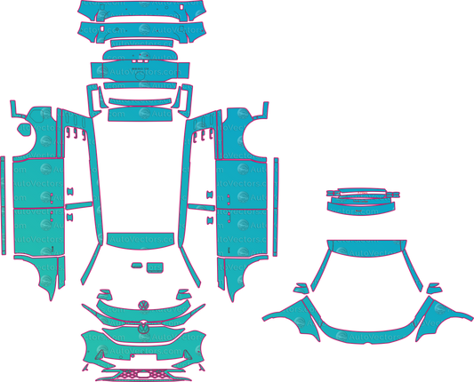 Volkswagen ID. Buzz GTX (From 2024) Van Pre-Cut PPF Pattern Templates – pre-cut PPF pattern templates, digital download vector files (CDR, AI, PDF, DXF, SVG)