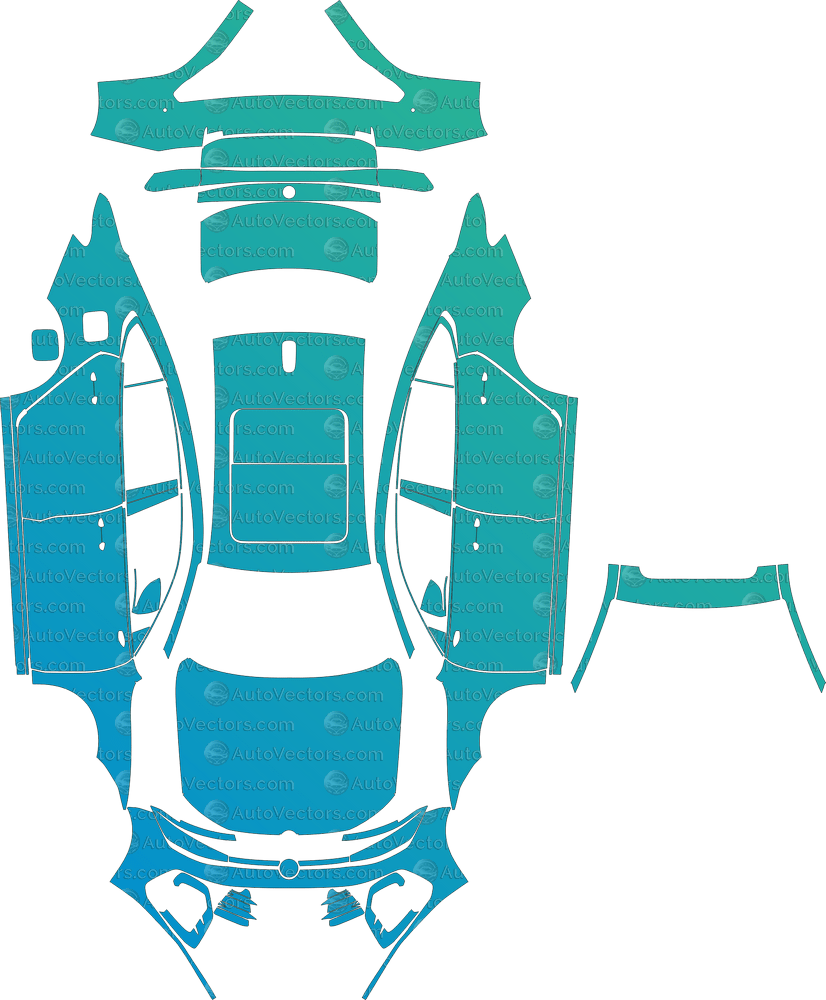 Volkswagen Passat R - Line Pro CH (From 2024) Sedan pre-cut PPF vector template download