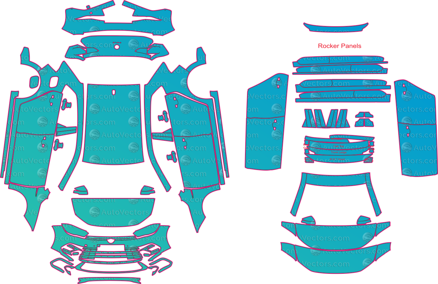 Volkswagen Polo AW R-Line (From 2022) Hatchback – pre-cut PPF pattern templates, instant digital download vector cut files (CDR, AI, PDF, SVG)