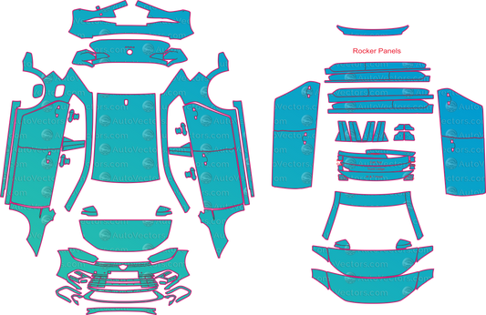 Volkswagen Polo AW R-Line (From 2022) Hatchback – pre-cut PPF pattern templates, instant digital download vector cut files (CDR, AI, PDF, SVG)