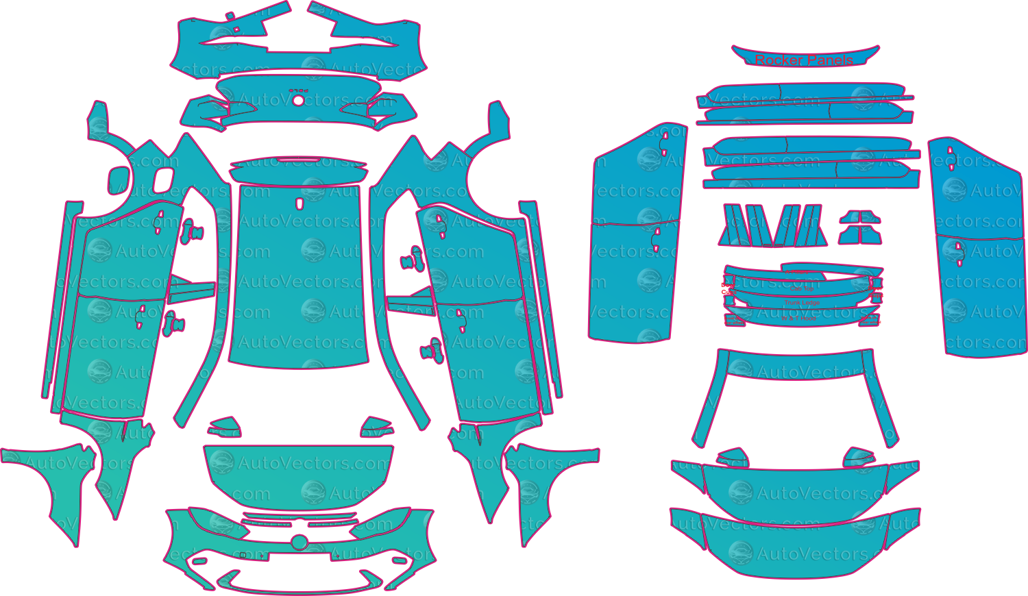 Volkswagen Polo Life (From 2022) Hatchback – pre-cut PPF pattern templates, instant digital download vector cut files (CDR, AI, PDF, SVG)