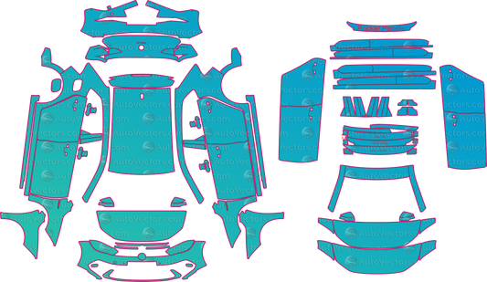 Volkswagen Polo Life (From 2022) Hatchback – pre-cut PPF pattern templates, instant digital download vector cut files (CDR, AI, PDF, SVG)