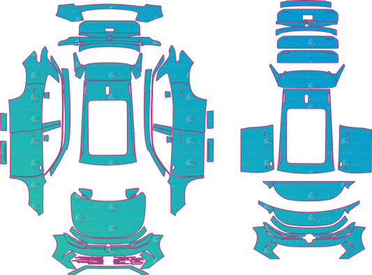 Volkswagen Tayron Base (From 2025) SUV – pre-cut PPF pattern templates, instant digital download vector cut files (CDR, AI, PDF, SVG)