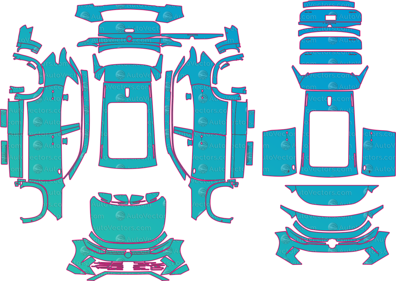 Volkswagen Tayron Elegance (From 2025) SUV – pre-cut PPF pattern templates, instant digital download vector cut files (CDR, AI, PDF, SVG)