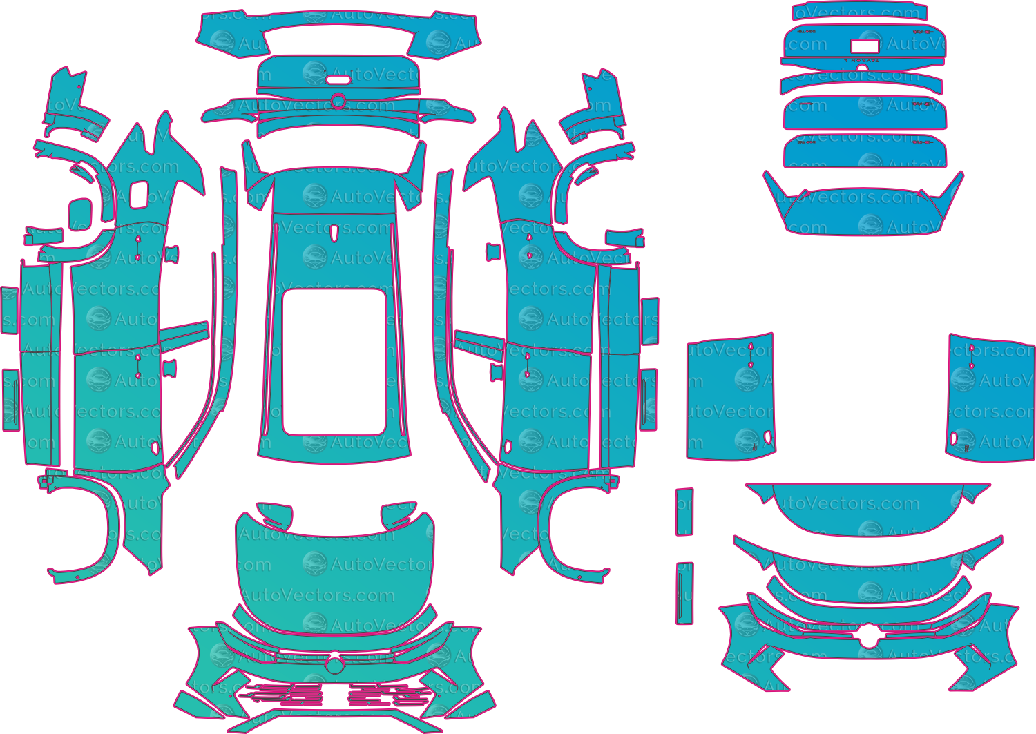 Volkswagen Tayron Elegance L (From 2025) SUV – pre-cut PPF pattern templates, instant digital download vector cut files (CDR, AI, PDF, SVG)