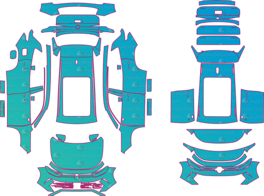 Volkswagen Tayron L DN1 Base (From 2025) SUV – pre-cut PPF pattern templates, instant digital download vector cut files (CDR, AI, PDF, SVG)
