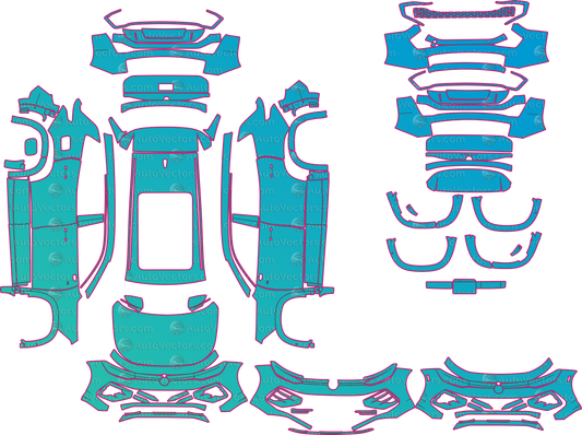 Volkswagen Tayron R-Line L (From 2025) SUV – pre-cut PPF pattern templates, instant digital download vector cut files (CDR, AI, PDF, SVG)