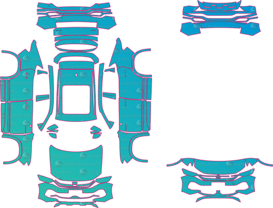 Volkswagen Tayron X 5N (From 2023) SUV – pre-cut PPF pattern templates, instant digital download vector cut files (CDR, AI, PDF, SVG)