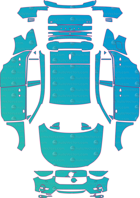 Volvo C40 Base (From 2022) SUV – pre-cut PPF pattern templates, instant digital download vector cut files (CDR, AI, PDF, SVG)