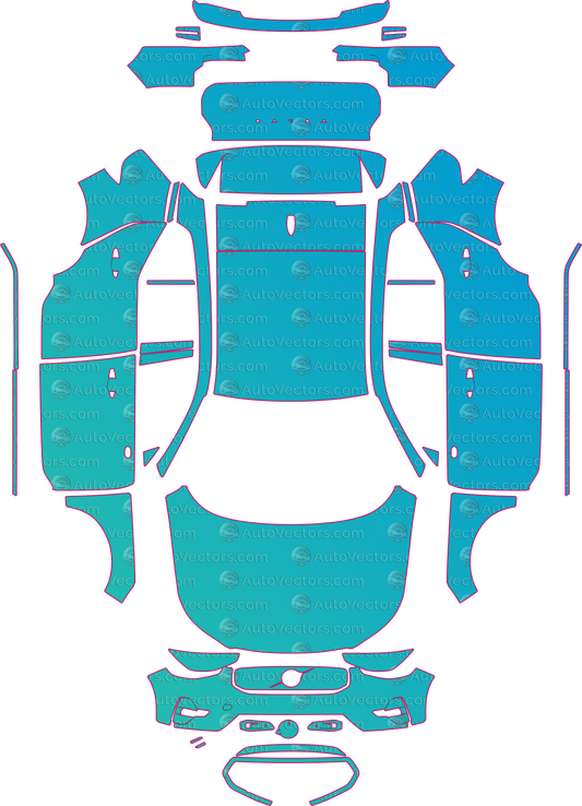 Volvo EC40 Base (From 2026) SUV – pre-cut PPF pattern templates, instant digital download vector cut files (CDR, AI, PDF, SVG)