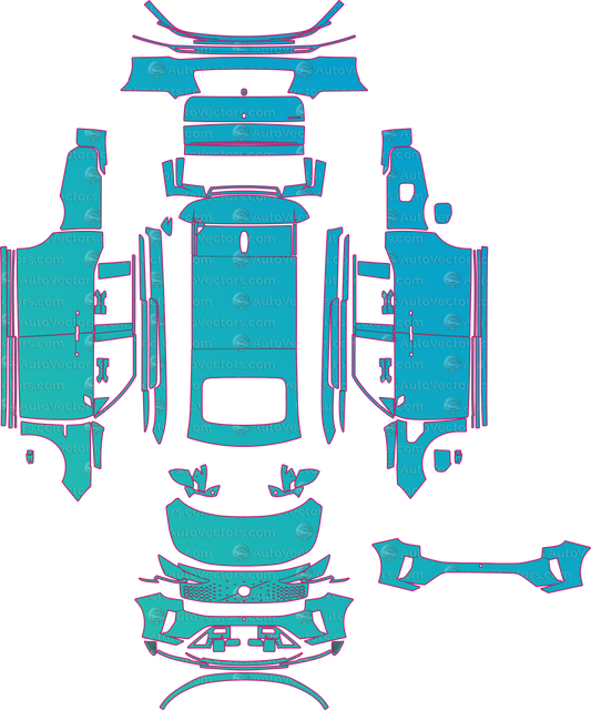 Volvo EM90 Base (From 2024) Van – pre-cut PPF pattern templates, instant digital download vector cut files (CDR, AI, PDF, SVG)