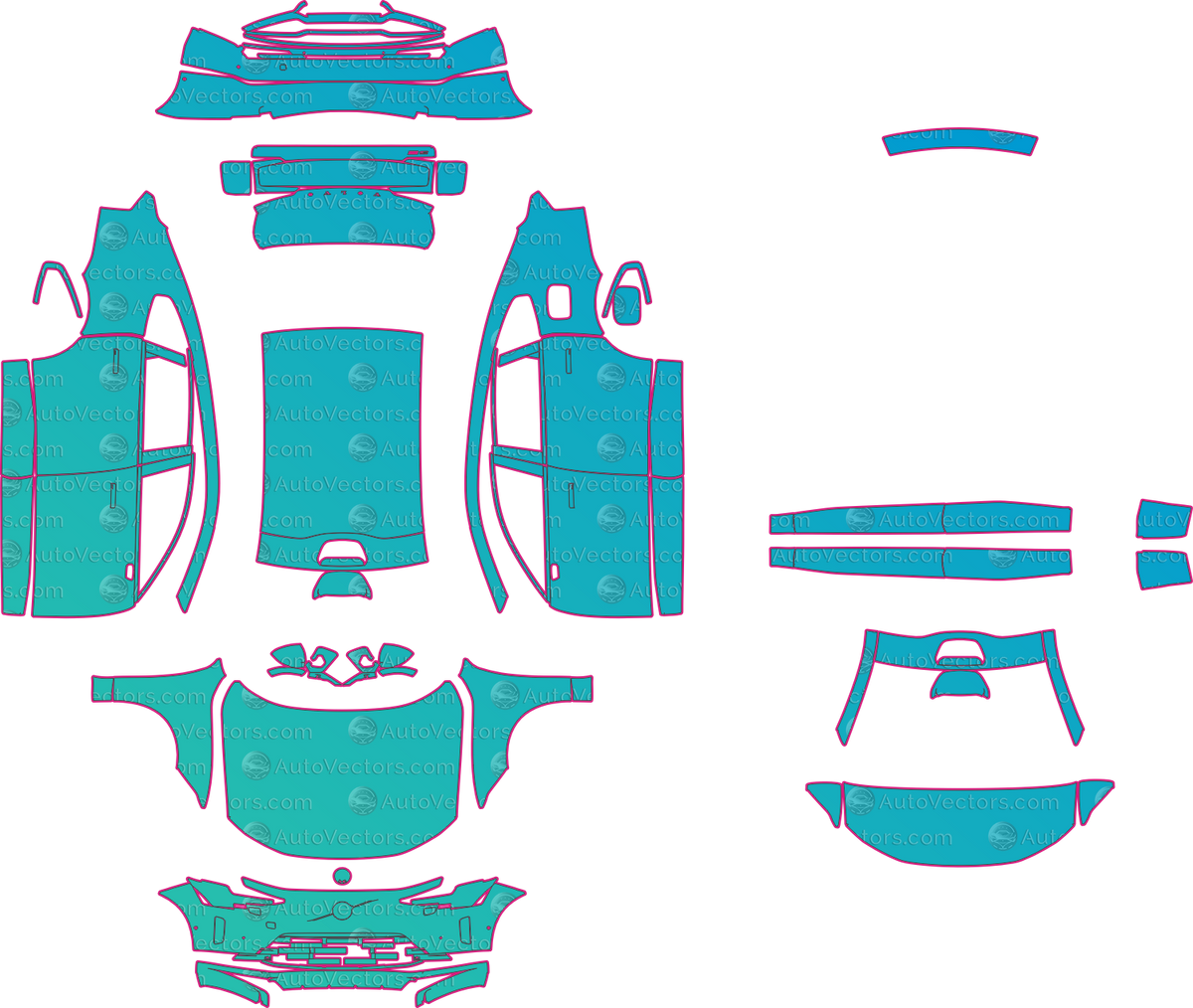 Volvo ES90 Base (From 2026) Sedan – pre-cut PPF pattern templates, instant digital download vector cut files (CDR, AI, PDF, SVG)