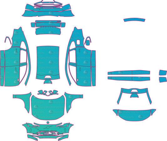Volvo ES90 Base (From 2026) Sedan – pre-cut PPF pattern templates, instant digital download vector cut files (CDR, AI, PDF, SVG)