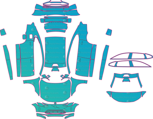 Volvo ES90 V551 (2026-2027) Sedan Pre-Cut PPF Pattern Templates – pre-cut PPF pattern templates, digital download vector files (CDR, AI, PDF, DXF, SVG)