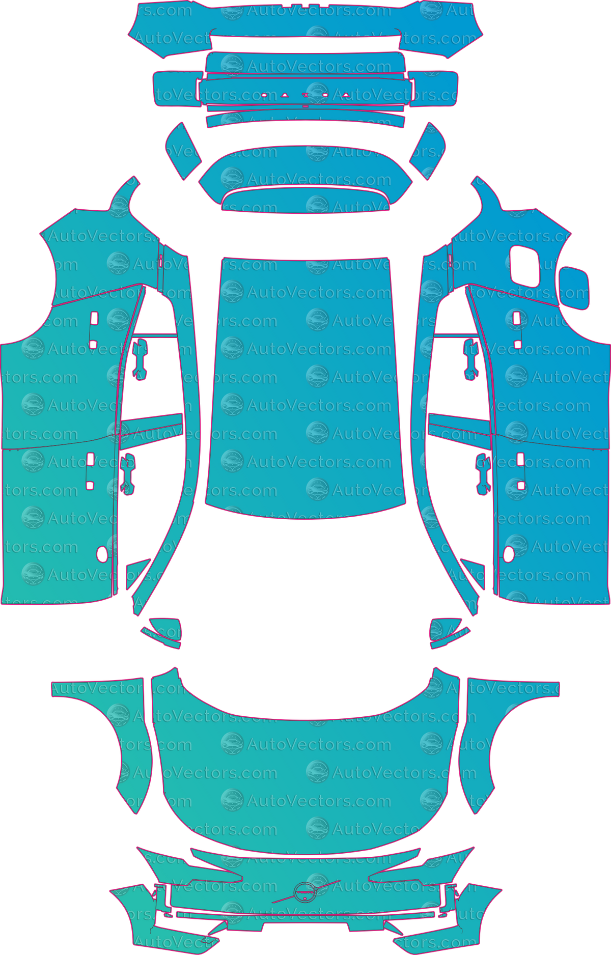 Volvo EX30 Plus (From 2024) SUV – pre-cut PPF pattern templates, instant digital download vector cut files (CDR, AI, PDF, SVG)