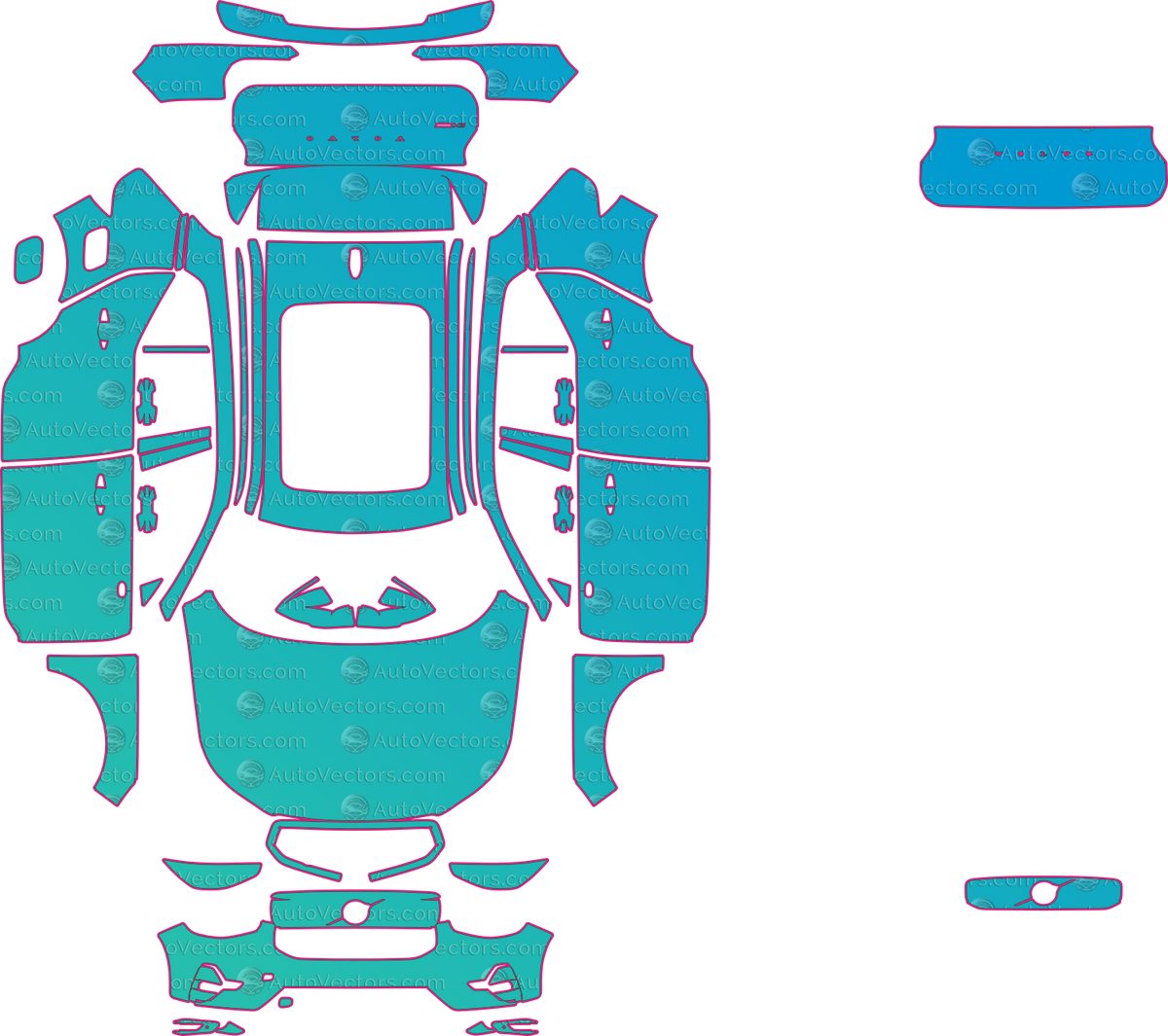 Volvo EX40 Base (From 2024) SUV – pre-cut PPF pattern templates, instant digital download vector cut files (CDR, AI, PDF, SVG)