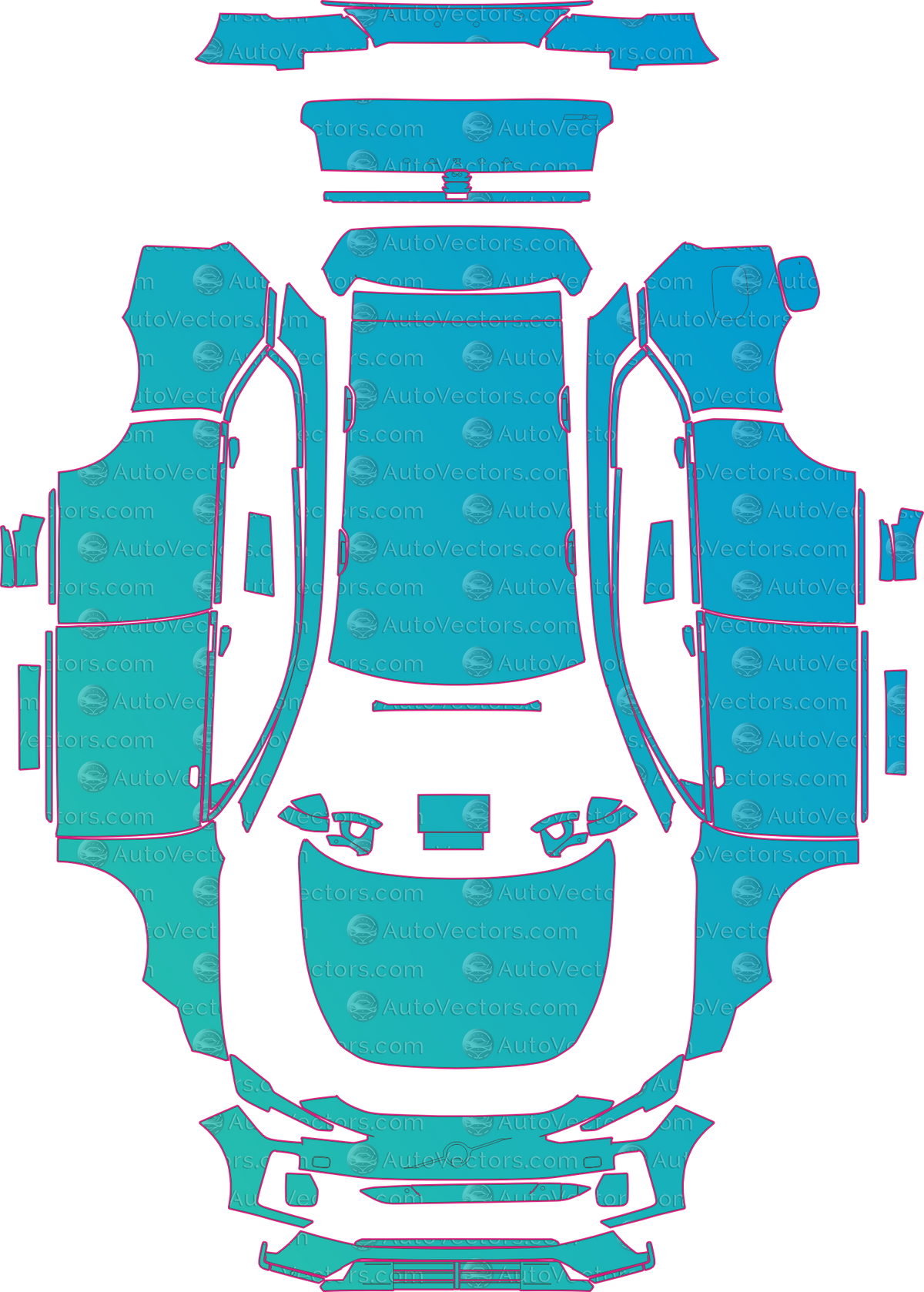 Volvo EX60 (From 2026) SUV pre-cut PPF pattern layout