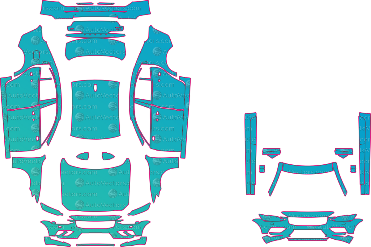 Volvo S60 Inscription-Momentum (From 2018) Sedan – pre-cut PPF pattern templates, instant digital download vector cut files (CDR, AI, PDF, SVG)