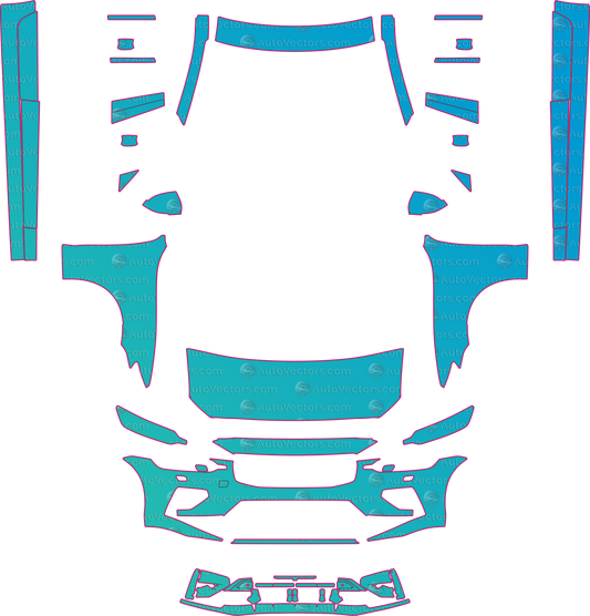 Volvo S60 Polestar Engineered (From 2020) Sedan – pre-cut PPF pattern templates, instant digital download vector cut files (CDR, AI, PDF, SVG)