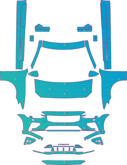 Volvo S60 Polestar Engineered Exterior Styling (From 2019) Sedan – pre-cut PPF pattern templates, instant digital download vector cut files (CDR, AI, PDF, SVG)