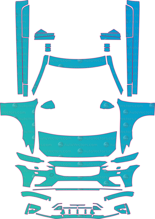 Volvo S60 R Design With Styling Kit (From 2019) Sedan – pre-cut PPF pattern templates, instant digital download vector cut files (CDR, AI, PDF, SVG)