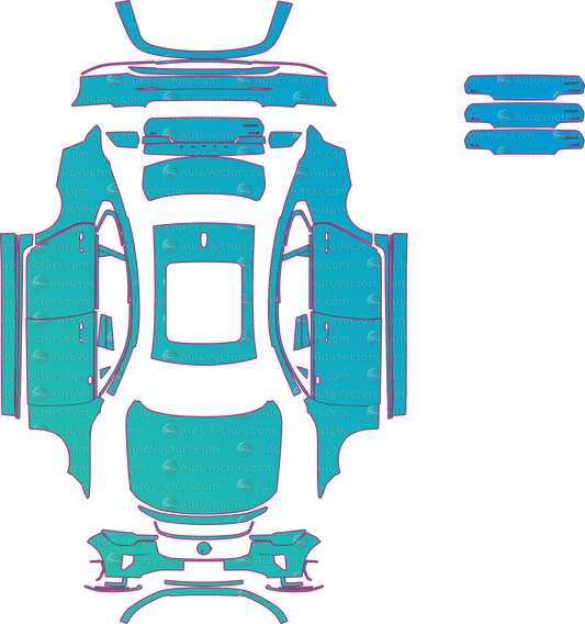 Volvo S90 Base (From 2025) Sedan – pre-cut PPF pattern templates, instant digital download vector cut files (CDR, AI, PDF, SVG)