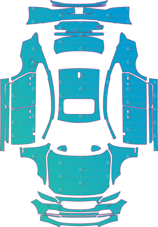 Volvo S90 Inscription (From 2020) Saloon – pre-cut PPF pattern templates, instant digital download vector cut files (CDR, AI, PDF, SVG)