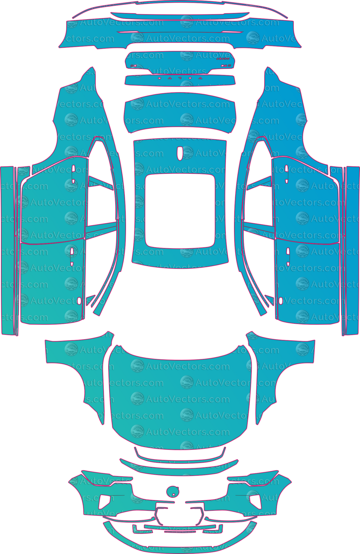 Volvo S90 Luxury (From 2026) Sedan – pre-cut PPF pattern templates, instant digital download vector cut files (CDR, AI, PDF, SVG)