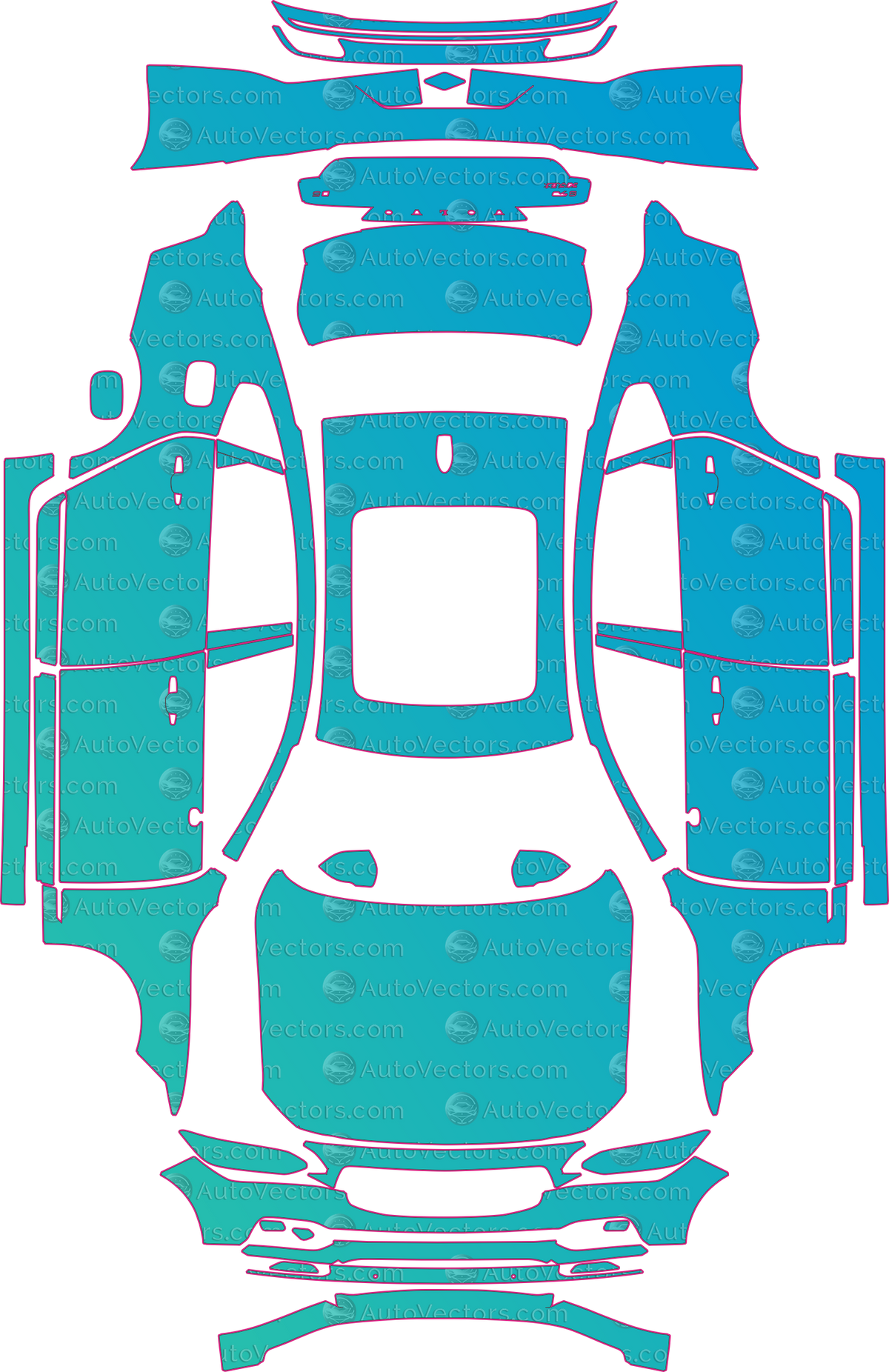 Volvo S90 Premium (From 2022) Sedan – pre-cut PPF pattern templates, instant digital download vector cut files (CDR, AI, PDF, SVG)