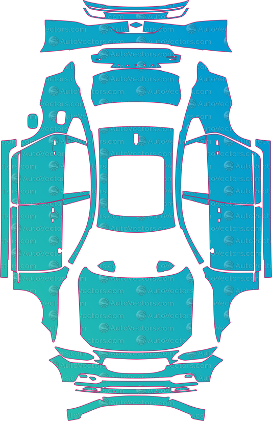 Volvo S90 Premium (From 2022) Sedan – pre-cut PPF pattern templates, instant digital download vector cut files (CDR, AI, PDF, SVG)